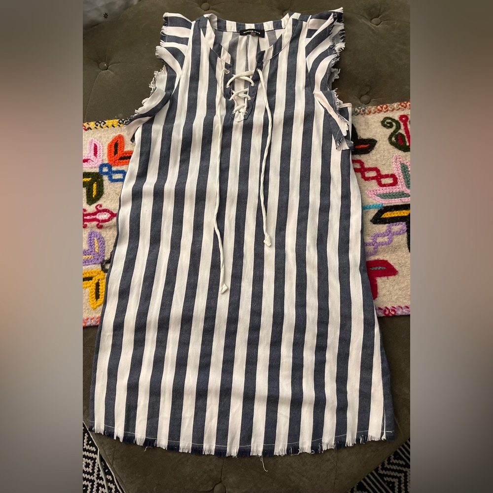 Sugarlips Blue and White Striped Mini Dress - Picture 2 of 4